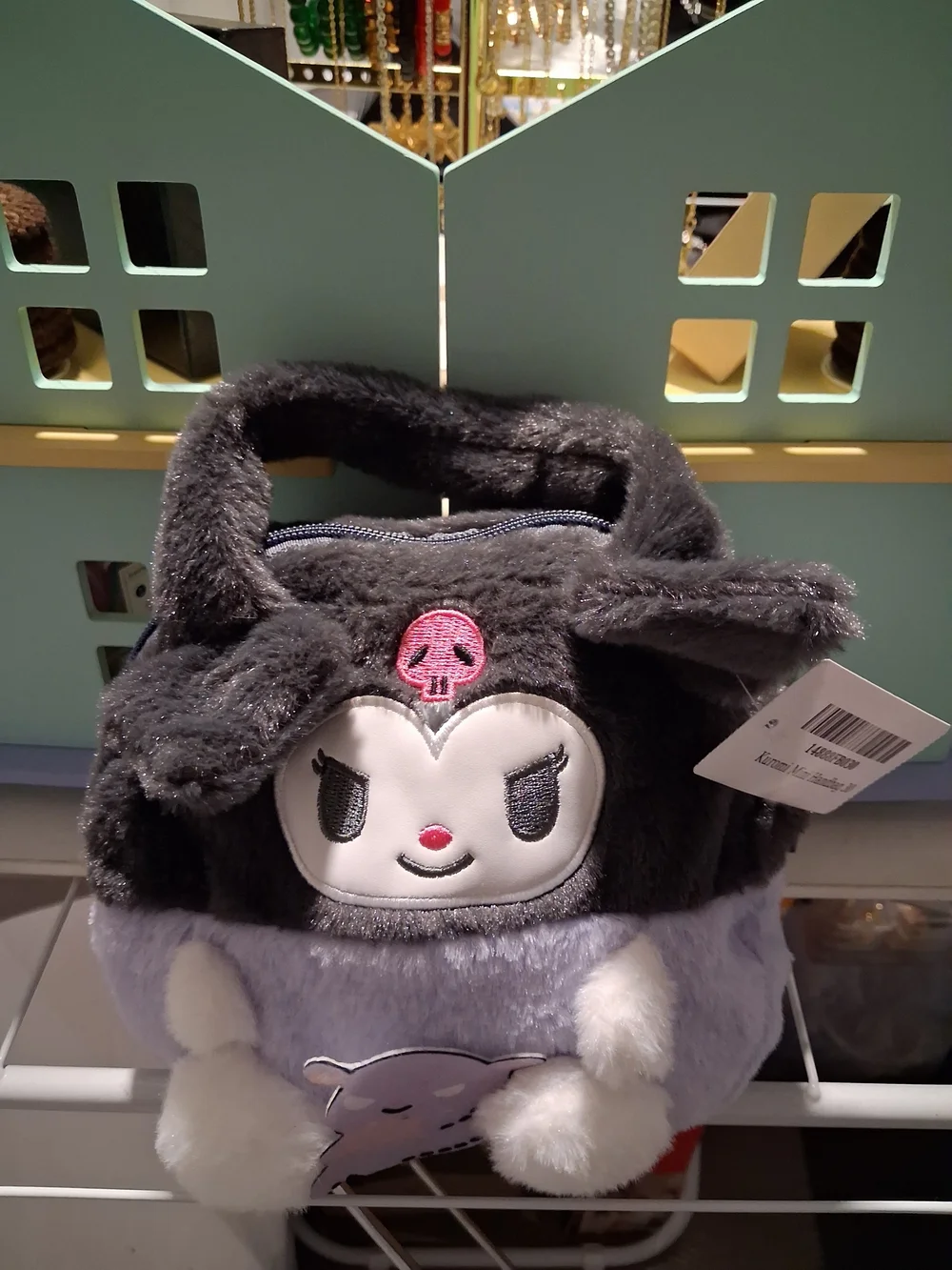 Sanrio Kuromi Plush Kids Handbag - Black and Light Purple Accent